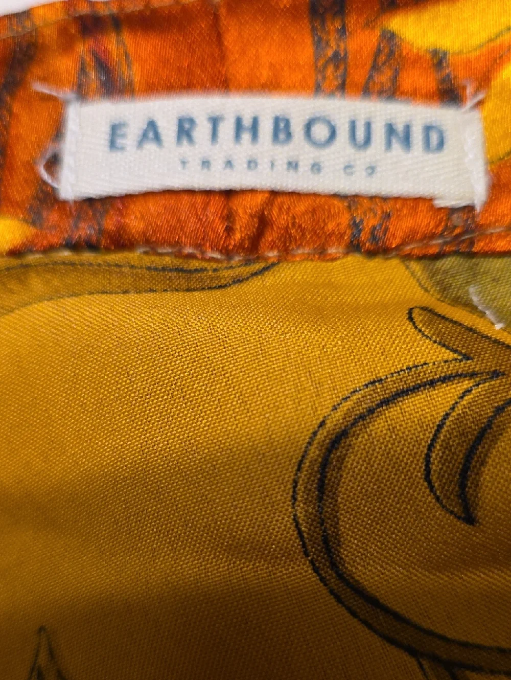 Earthbound Trading Co. Gold Burgundy  Wrap Skirt Mini Polyester Boho